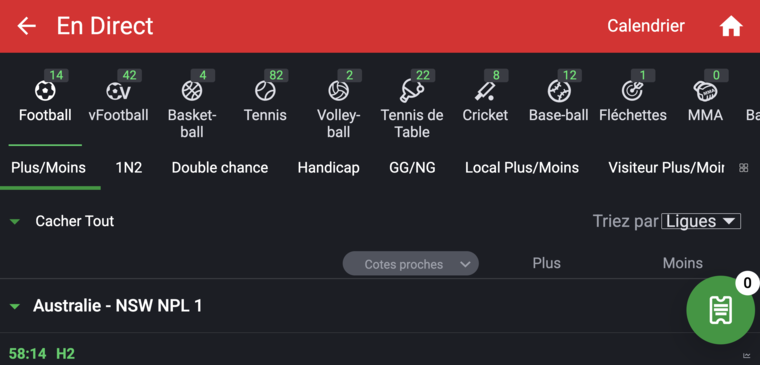 Sportybet Cameroun, paris en direct (live)